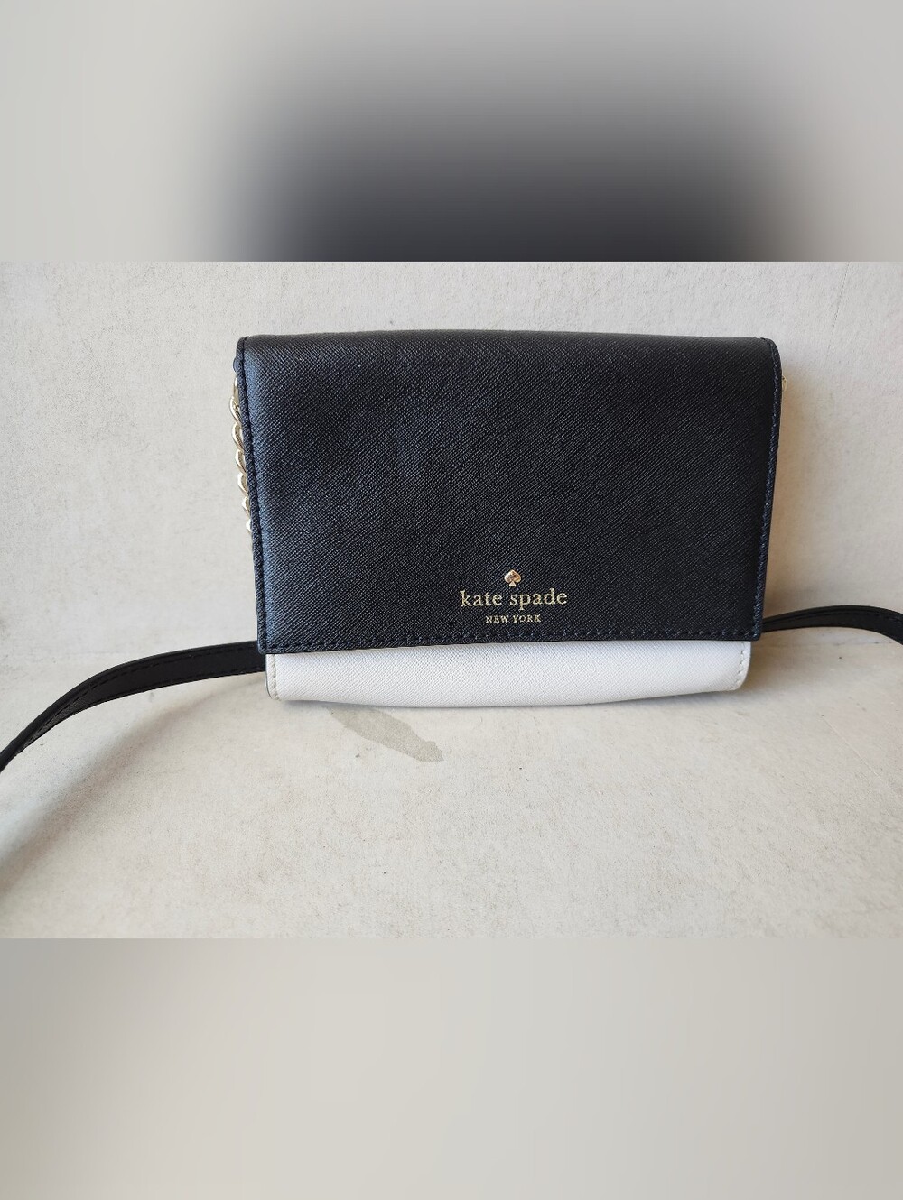kate spade Black and White Two-Tone Crossbody Wallet